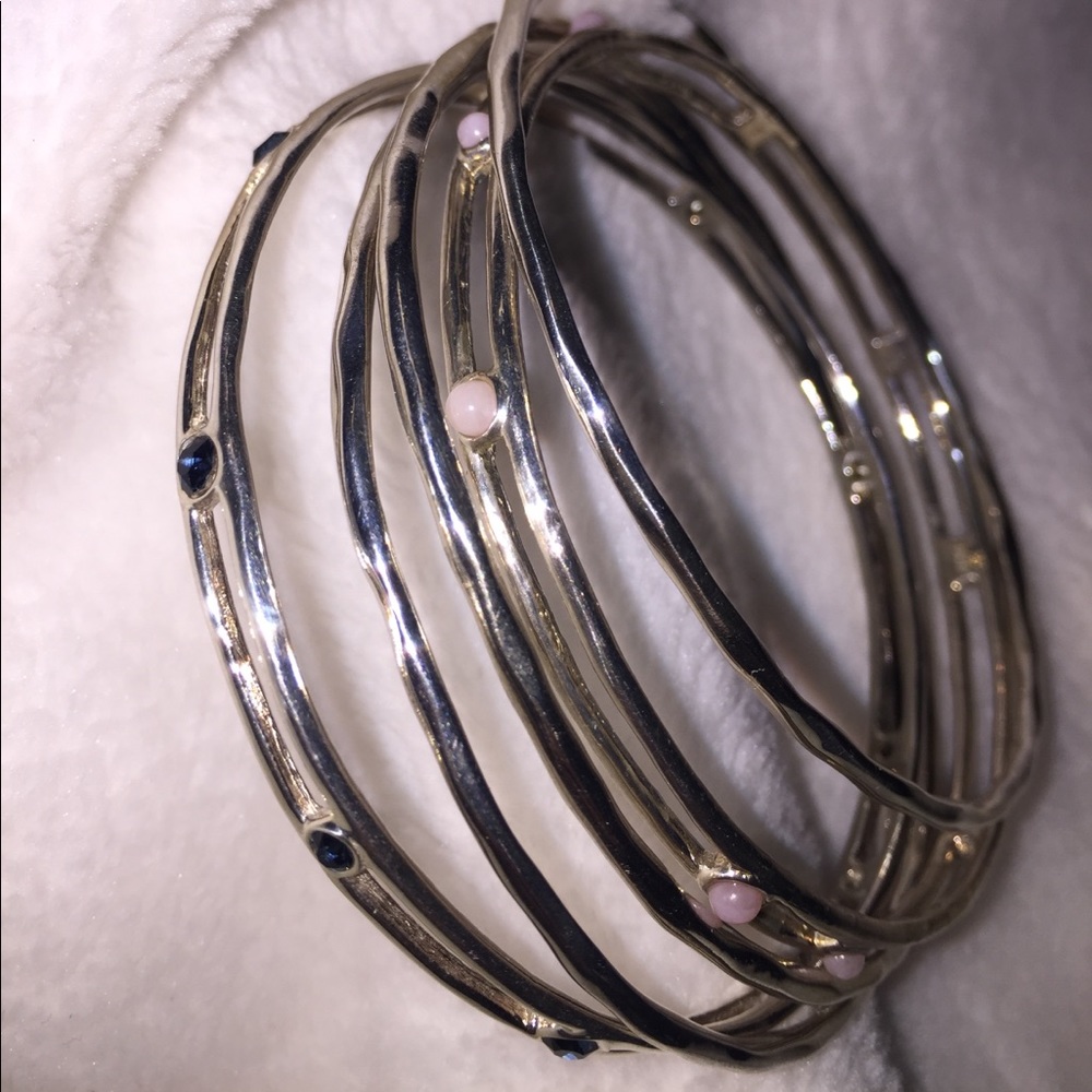 5 Set Sterling Silver Bangles - image 1
